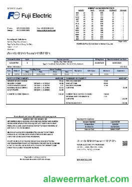 Vietnam Fuji Electric Vietnam Co. business utility bill template in Word formats